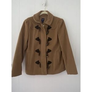 Gap Women's Brown Khaki Full Zip Wool Coat Jacket Size Small